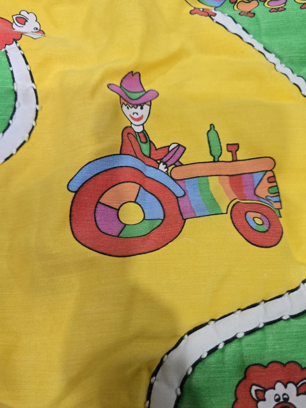 Colorful Kids Farm Quilted Throw Blanket - Bright Multi 29x36